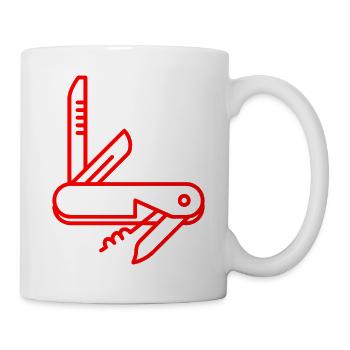 Schweizer Taschenmesser - Tasse - Weiß - Rechts