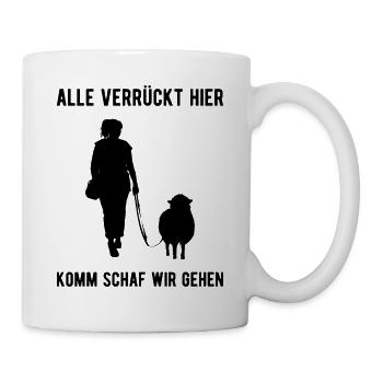 Alle Verrückt Komm Schaf Schäfer Schafe - Tasse - Weiß - Rechts