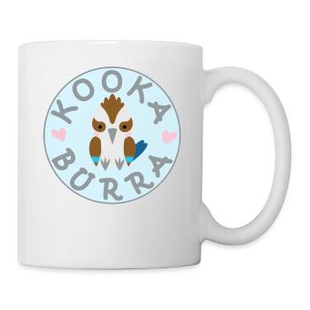 Kookaburra Australie Oiseau qui rit, Sweet Circle Hearts - Mug blanc - blanc - Droite