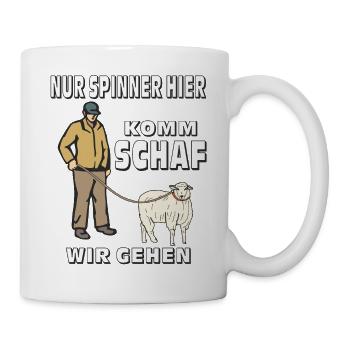 NUR SPINNER HIER KOMM SCHAF - Tasse - Weiß - Rechts