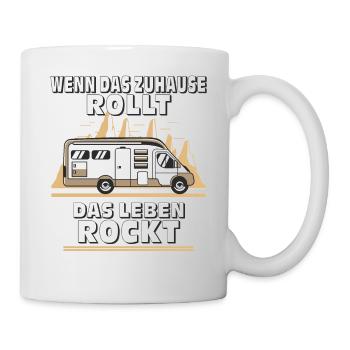 WENN DAS ZUHAUSE ROLLT DAS LEBEN ROCKT - Tasse - Weiß - Rechts