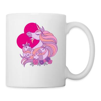 Maman Licorne avec Filles Licorne - Mug blanc - blanc - Droite
