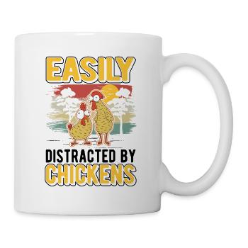 Easily distracted by Chickens Chicken Chickens - Mug - white - Right