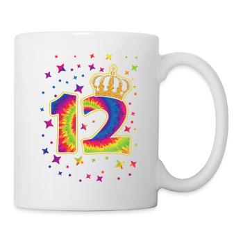 Tie-dye 12. Geburtstagsfeier 12 Jahre Alter - Tasse - Weiß - Rechts