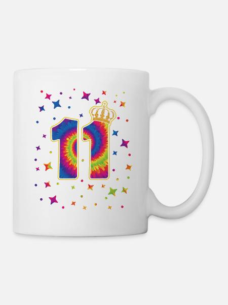 Tie-dye 11 urodziny 11 lat - Kubek - biały