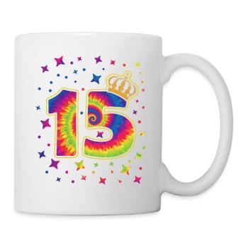 Tie-dye fête d’anniversaire 15 ans 15 ans - Mug blanc - blanc - Droite