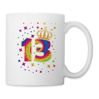 Tie-dye 13. Geburtstagsfeier 13 Jahre Alter - Tasse - Weiß - Rechts