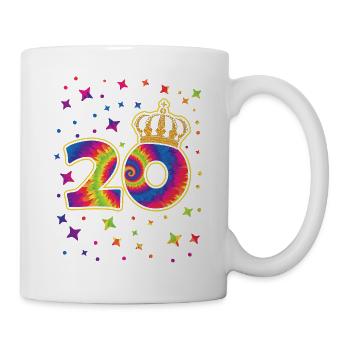 Tie-dye 20. Geburtstagsfeier 20 Jahre Alter - Tasse - Weiß - Rechts