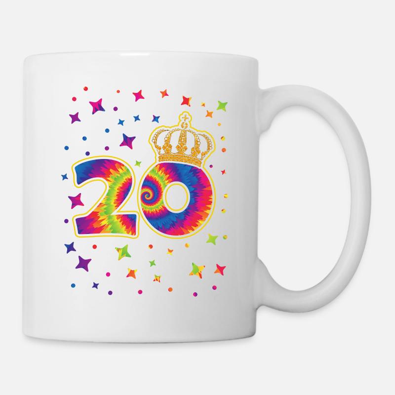 Tie-dye fête d’anniversaire 20 ans 20 ans - Mug blanc - blanc