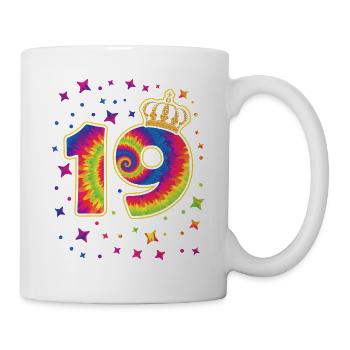Tie-dye 19. Geburtstagsfeier 19 Jahre Alter - Tasse - Weiß - Rechts