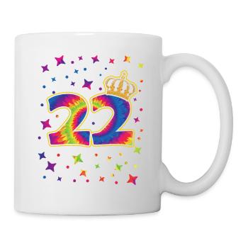 Tie-dye 22. Geburtstagsfeier 22 Jahre Alter - Tasse - Weiß - Rechts