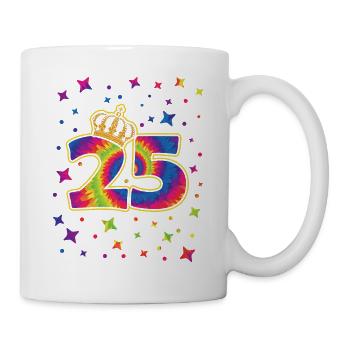 Tie-dye 25. Geburtstagsfeier 25 Jahre Alter - Tasse - Weiß - Rechts