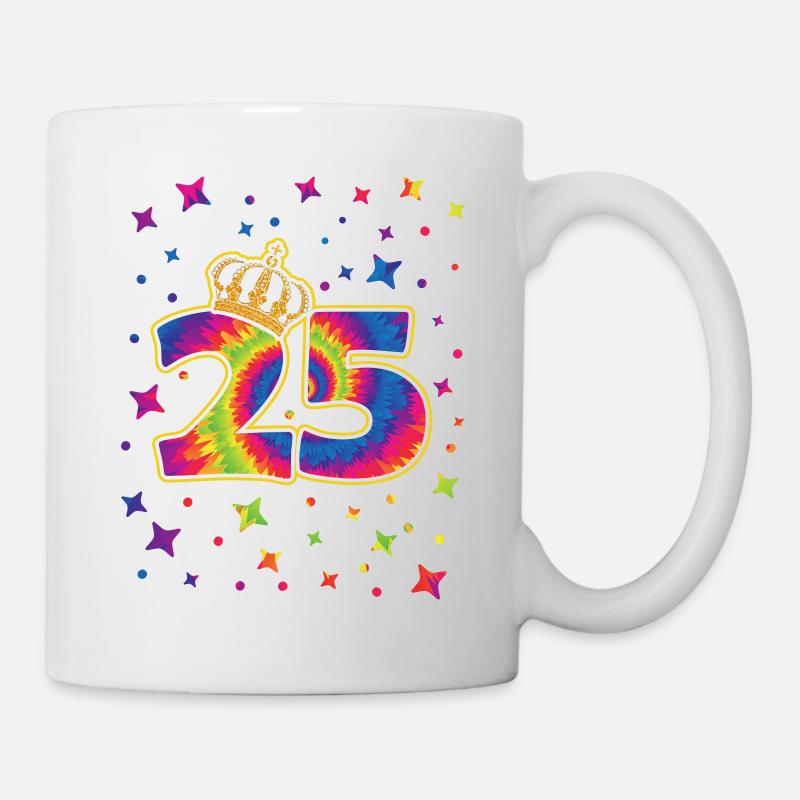 Tie-dye fête d’anniversaire 25 ans 25 ans - Mug blanc - blanc
