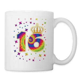 Tie-dye 16. Geburtstagsfeier 16 Jahre Alter - Tasse - Weiß - Rechts