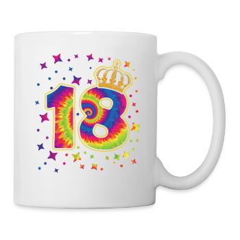 Tie-dye fête d’anniversaire 18 ans 18 ans - Mug blanc - blanc - Droite