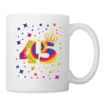 Tie-dye 45. Geburtstagsfeier 45 Jahre Alter - Tasse - Weiß - Rechts