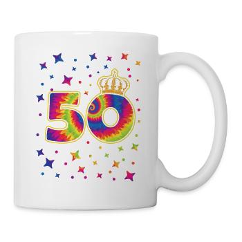 Tie-dye 50. Geburtstagsfeier 50 Jahre Alter - Tasse - Weiß - Rechts