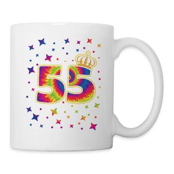 Tie-dye 55th birthday party 55 years old - Mug - white - Right