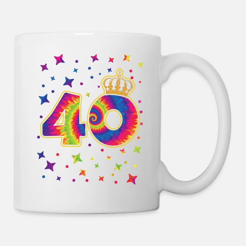 Tie-dye fête d’anniversaire 40 ans 40 ans - Mug blanc - blanc