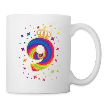 Tie-dye 9. Geburtstagsfeier 9 Jahre Alter - Tasse - Weiß - Rechts