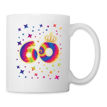 Tie-dye 60th Birthday Party 60 Years Old - Mug - white - Right
