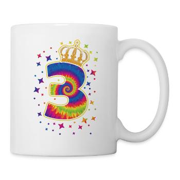 Tie-dye 3. Geburtstagsfeier 3 Jahre Alter - Tasse - Weiß - Rechts