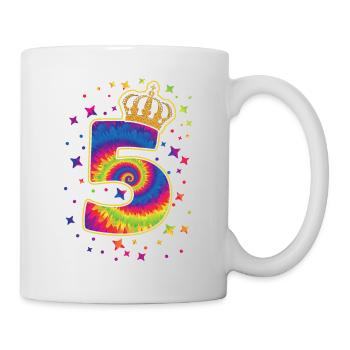 Tie-dye 5. Geburtstagsfeier 5 Jahre Alter - Tasse - Weiß - Rechts
