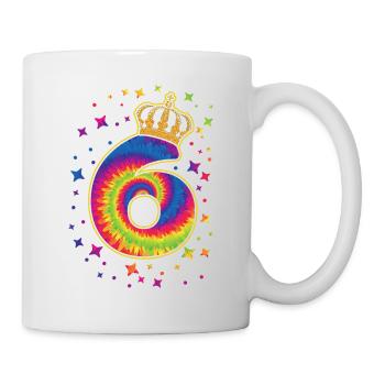 Tie-dye 6. Geburtstagsfeier 6 Jahre Alter - Tasse - Weiß - Rechts