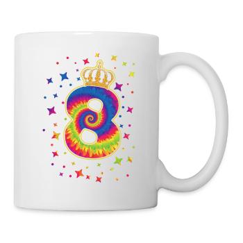 Tie-dye 8. Geburtstagsfeier 8 Jahre Alter - Tasse - Weiß - Rechts