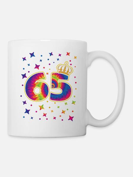 Tie-dye 65. Geburtstagsfeier 65 Jahre Alter - Mugg - vit