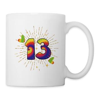 Tie-dye 13e anniversaire 13 ans - Mug blanc - blanc - Droite