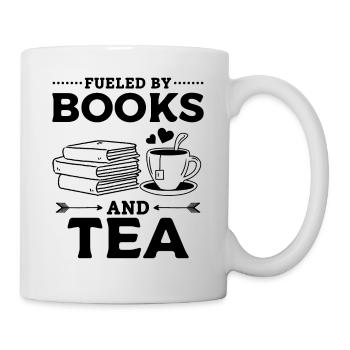 Fueled By Books And Tea Book Lover Bookworm - Mug - white - Right