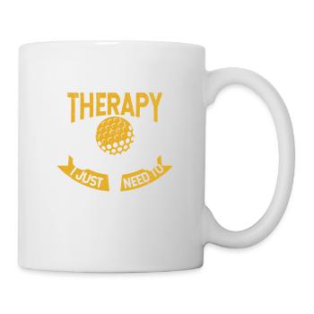 Ich brauche keine Therapie, ich muss nur Golf - Tasse - Weiß - Rechts