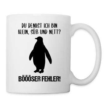 Pinguin Klein Süß Nett Lustiger Spruch Geschenk - Tasse - Weiß - Rechts