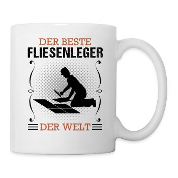 Fliesenleger Beruf Ausbildung Handwerker Geschenk - Tasse - Weiß - Rechts
