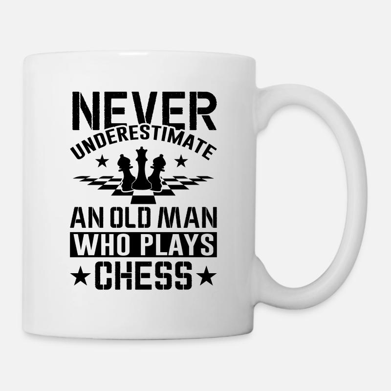 An Old Man Who Plays Chess - Mug - white