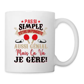 Je Suis Un Pongiste Génial - Mug blanc - blanc - Droite