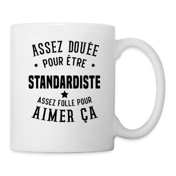 Assez douée pour être standardiste assez folle - Mug blanc - blanc - Droite