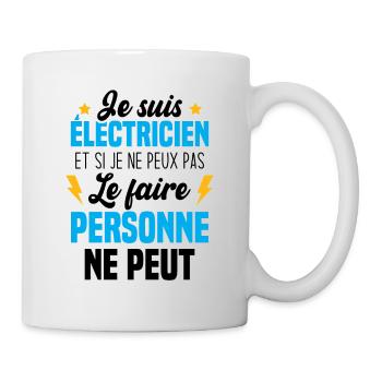 Je suis électricien - Mug blanc - blanc - Droite
