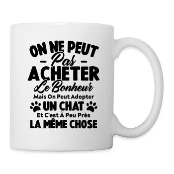 On peut adopter un chat Humour Cadeau - Mug blanc - blanc - Droite
