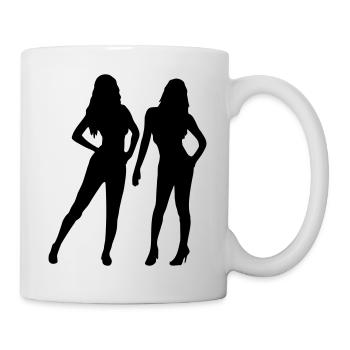 2 Sexy Frauen - Tasse - Weiß - Rechts