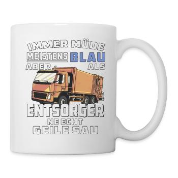 IMMER MÜDE MEISTENS BLAU ENTSORGER - Tasse - Weiß - Rechts