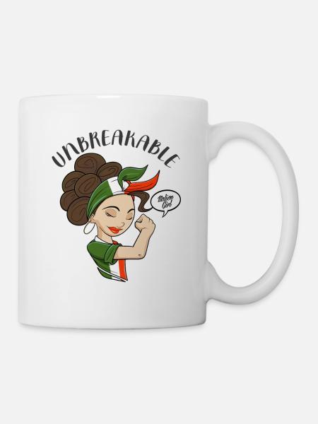 Italie Fille Incassable I Italie Héritage I - Mug blanc - blanc