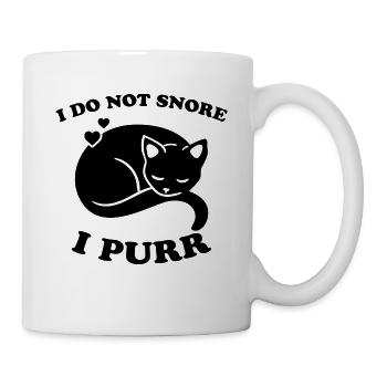 Purring Snoring Funny Saying Cat Gift - Mug - white - Right