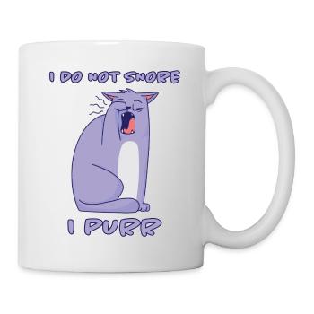 Purring Snoring Funny Saying Cat Gift - Mug - white - Right