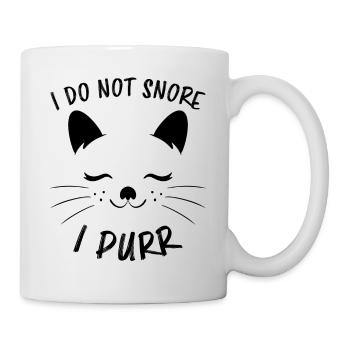 Purring Snoring Funny Saying Cat Gift - Mug - white - Right