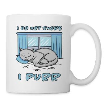 Purring Snoring Funny Saying Cat Gift - Mug - white - Right