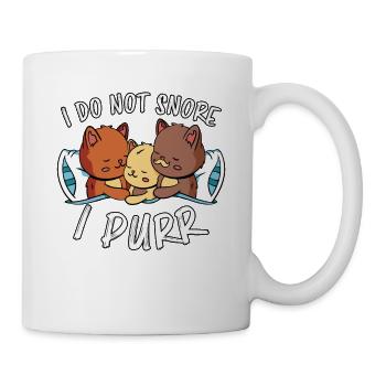 Purring Snoring Funny Saying Cat Gift - Mug - white - Right