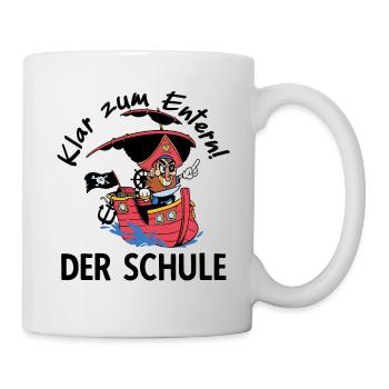 Kinder Schulkind Schulanfang Pirat Kapitän - Tasse - Weiß - Rechts