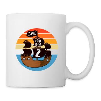 Kinder 2 Jahre Geburtstag Junge Totenkopf Pirat - Tasse - Weiß - Rechts